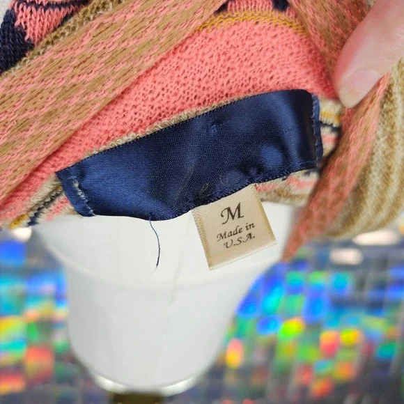 Womens M Sleeveless Geometric Print‎ Open Front Cardigan Sweater - Picture 5 of 5